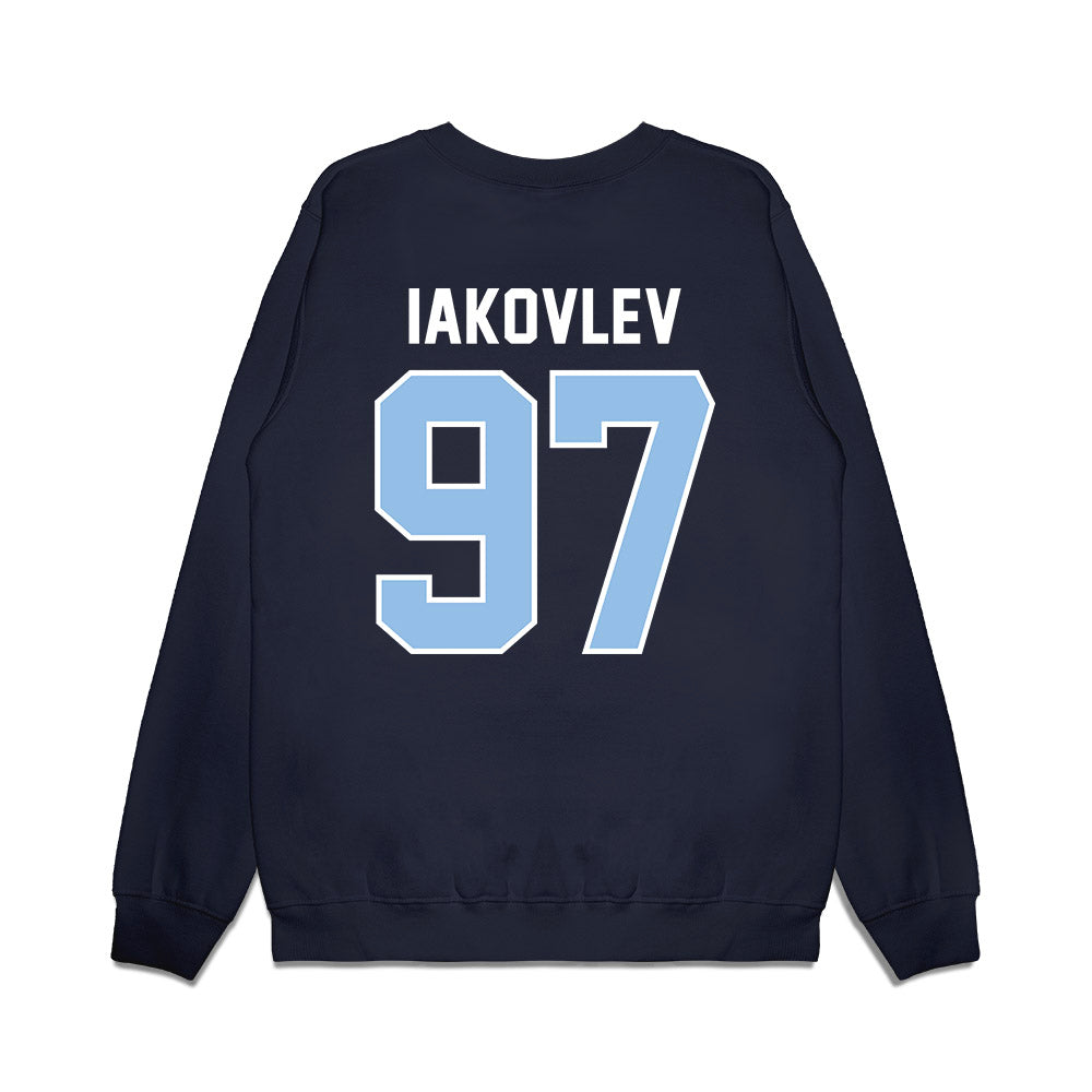 Old Dominion - NCAA Football : Mikhail Iakovlev - Vintage Helmet Premium Crewneck Sweatshirt-1