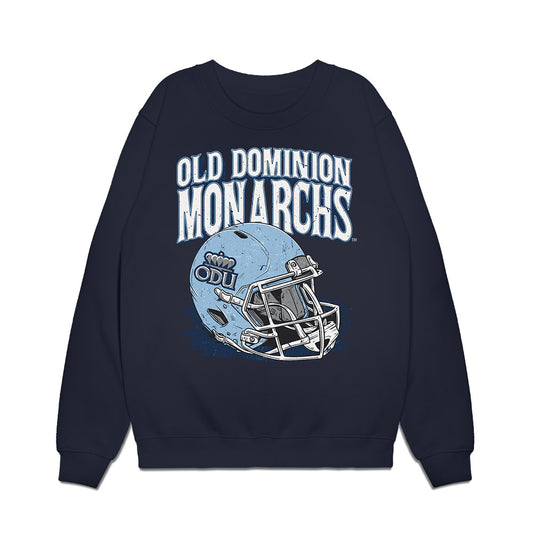 Old Dominion - NCAA Football : Jordan Saunders - Vintage Helmet Premium Crewneck Sweatshirt-0