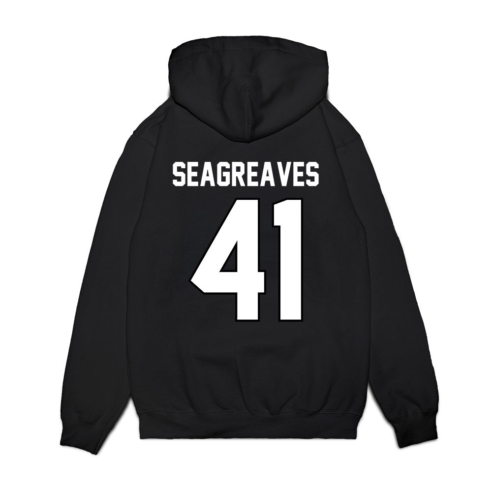 Wisconsin - NCAA Football : JT Seagreaves - Vintage Helmet Premium Hooded Sweatshirt-1
