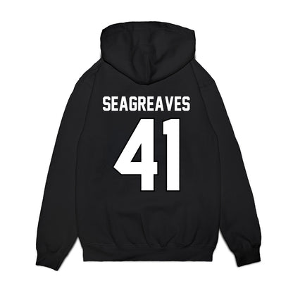 Wisconsin - NCAA Football : JT Seagreaves - Vintage Helmet Premium Hooded Sweatshirt-1