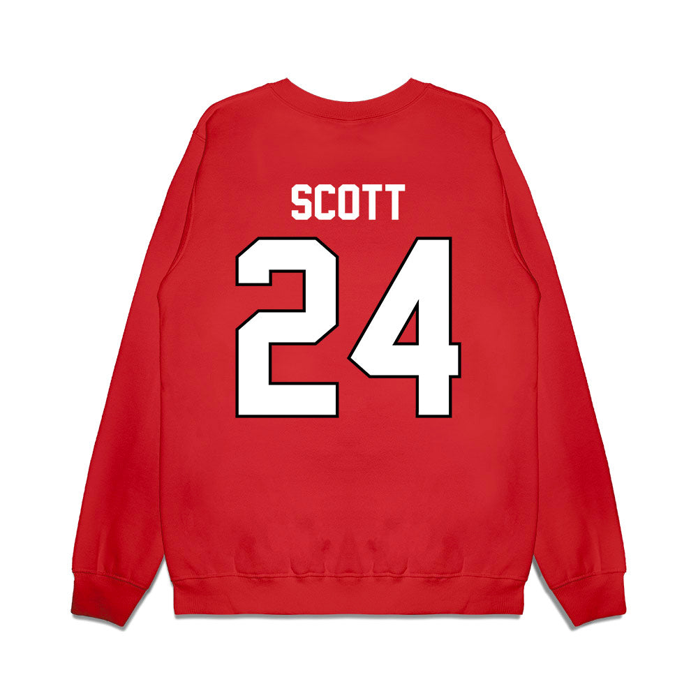 Wisconsin - NCAA Football : Jaimier Scott - Vintage Helmet Premium Crewneck Sweatshirt-1