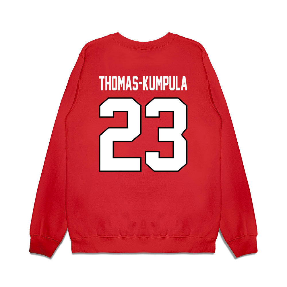 Wisconsin - NCAA Football : Davion Thomas-Kumpula - Vintage Helmet Premium Crewneck Sweatshirt-1