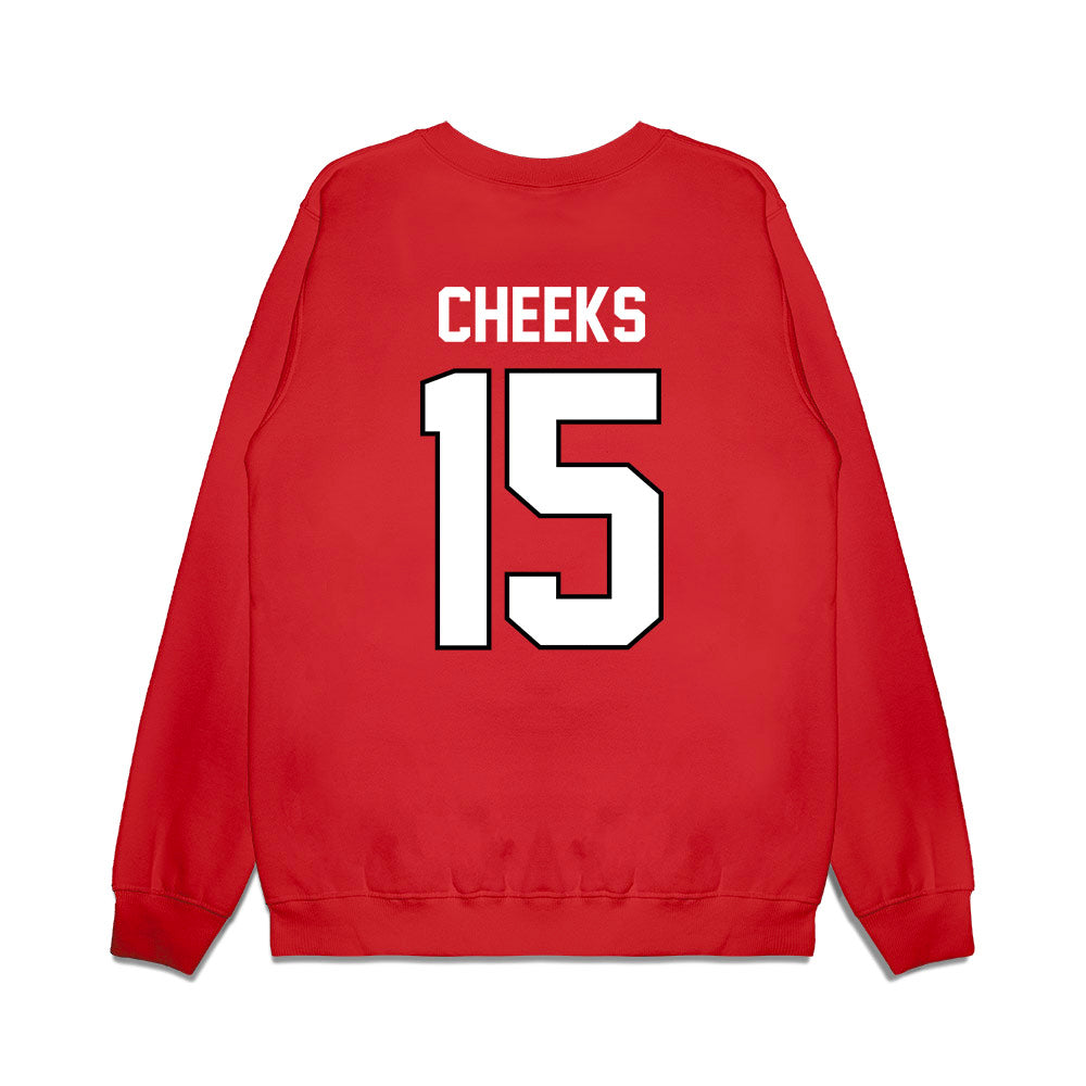 Wisconsin - NCAA Football : Sebastian Cheeks - Vintage Helmet Premium Crewneck Sweatshirt-1