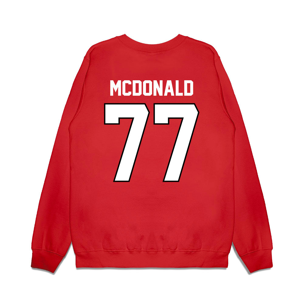 Wisconsin - NCAA Football : Will McDonald - Vintage Helmet Premium Crewneck Sweatshirt-1