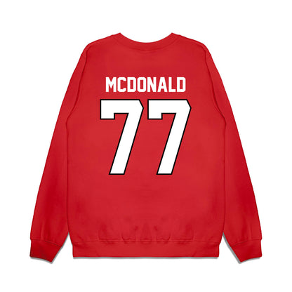 Wisconsin - NCAA Football : Will McDonald - Vintage Helmet Premium Crewneck Sweatshirt-1