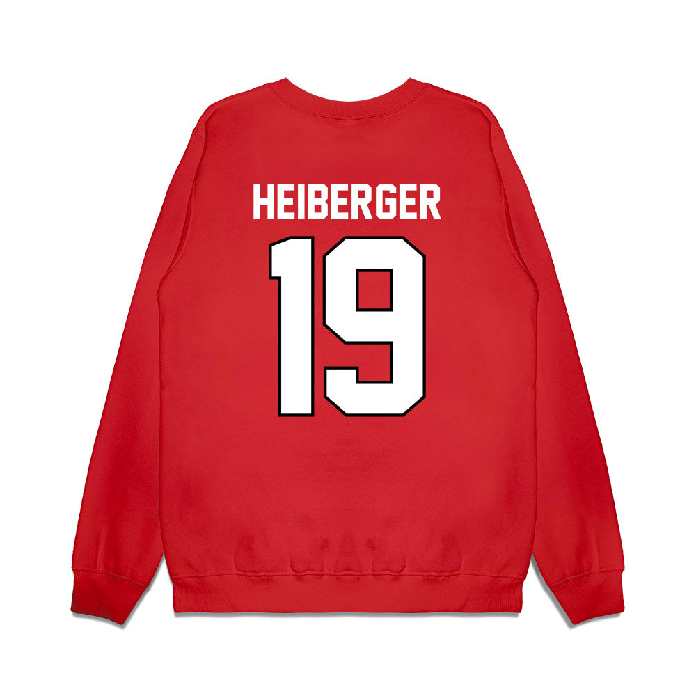Wisconsin - NCAA Football : Thomas Heiberger - Vintage Helmet Premium Crewneck Sweatshirt-1