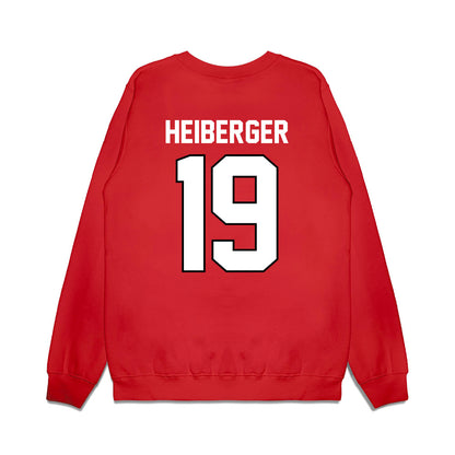 Wisconsin - NCAA Football : Thomas Heiberger - Vintage Helmet Premium Crewneck Sweatshirt-1