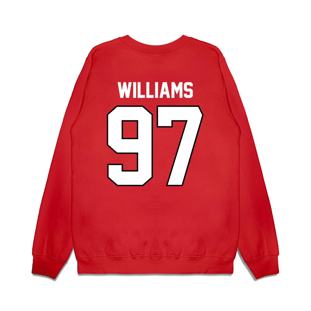 Wisconsin - NCAA Football : jaylen williams - Vintage Helmet Premium Crewneck Sweatshirt-1