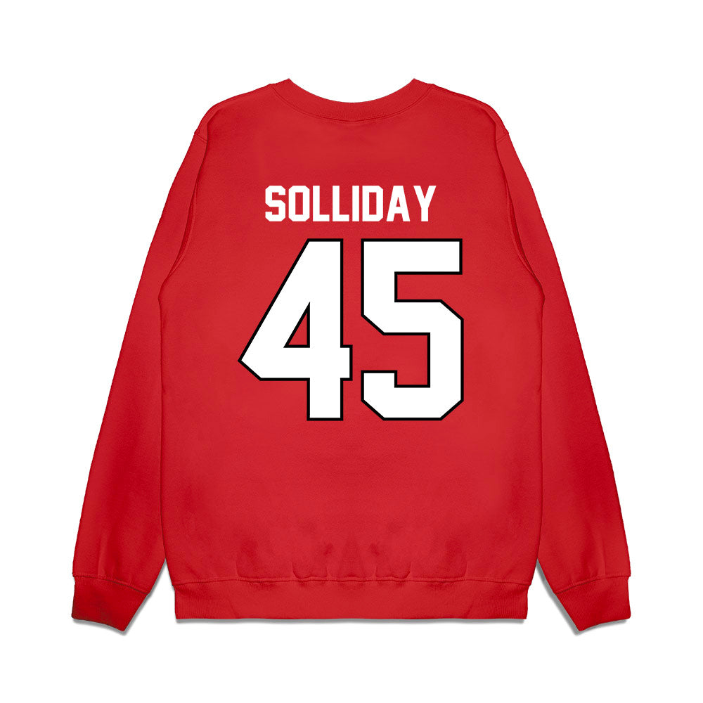 Wisconsin - NCAA Football : Garrison Solliday - Vintage Helmet Premium Crewneck Sweatshirt-1