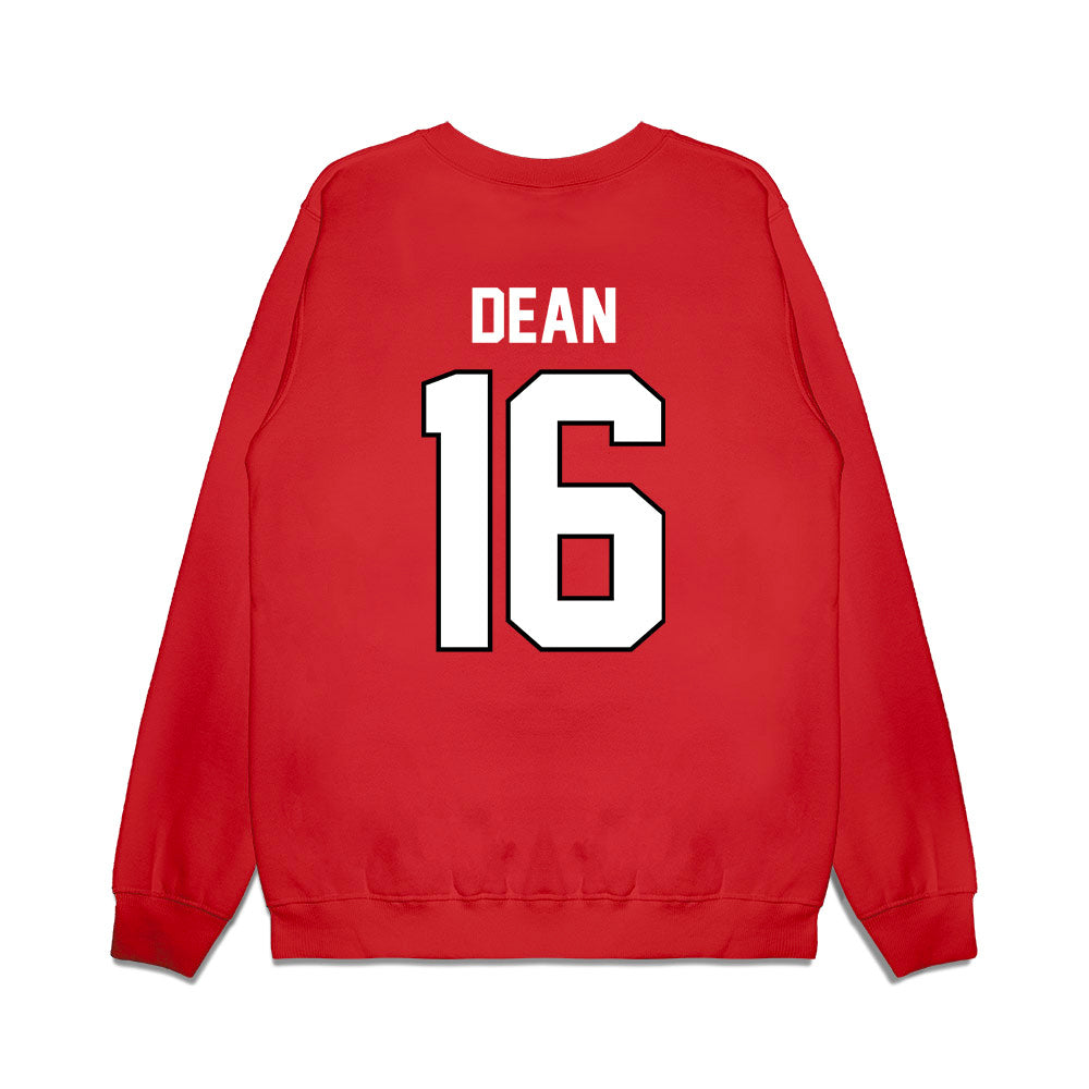 Wisconsin - NCAA Football : Grant Dean - Vintage Helmet Premium Crewneck Sweatshirt-1