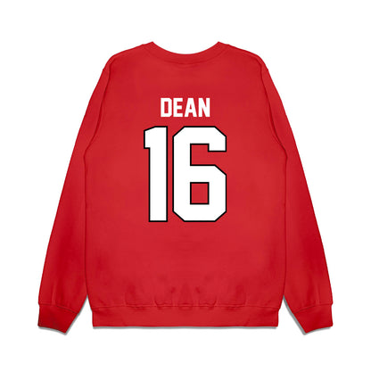 Wisconsin - NCAA Football : Grant Dean - Vintage Helmet Premium Crewneck Sweatshirt-1