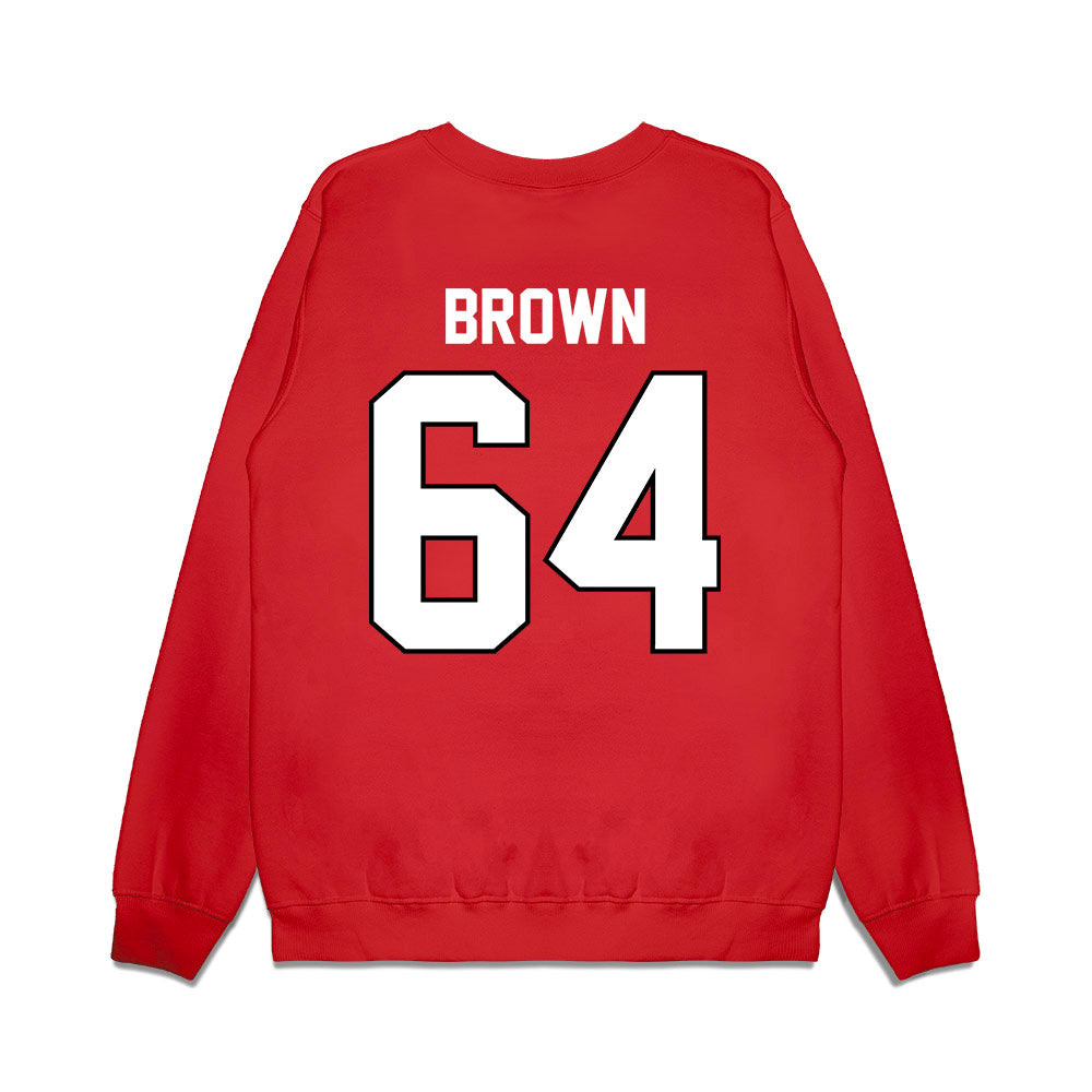 Wisconsin - NCAA Football : Evan Brown - Vintage Helmet Premium Crewneck Sweatshirt-1