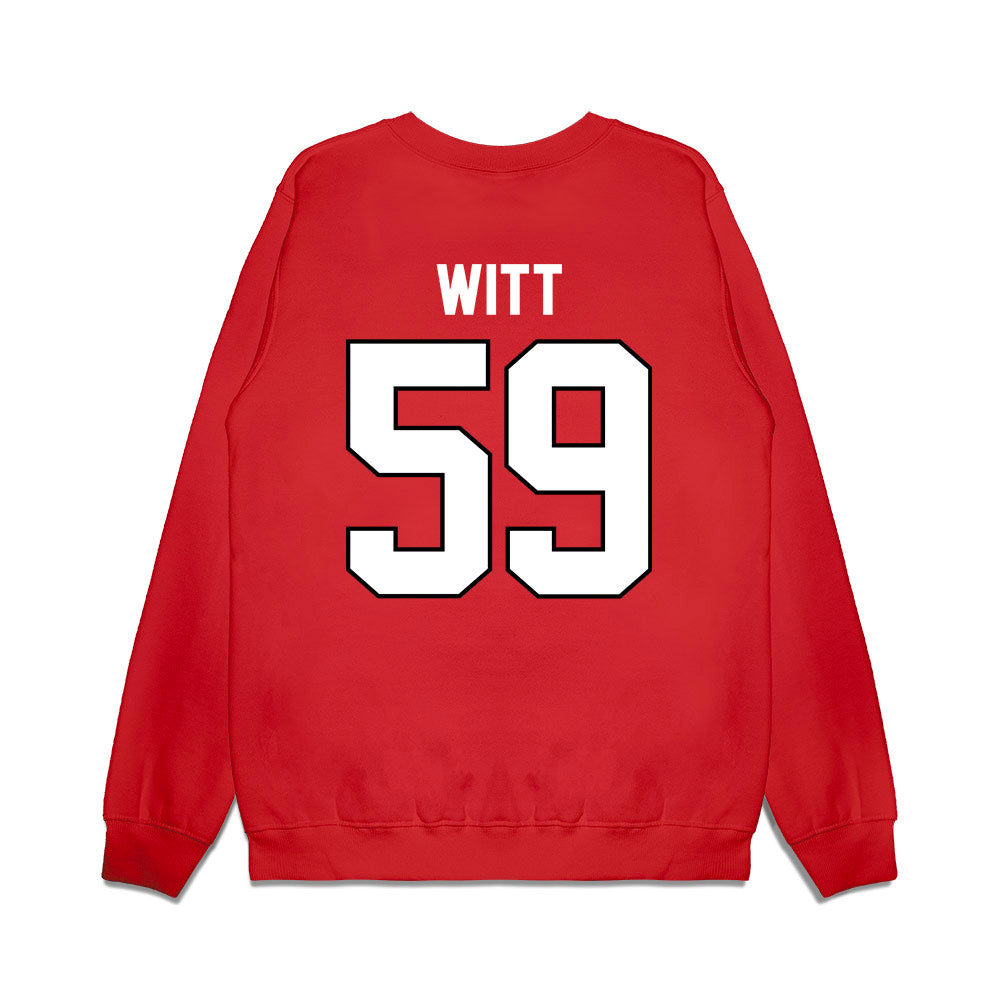 Wisconsin - NCAA Football : Aaron Witt - Vintage Helmet Premium Crewneck Sweatshirt-1