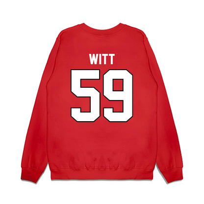 Wisconsin - NCAA Football : Aaron Witt - Vintage Helmet Premium Crewneck Sweatshirt-1