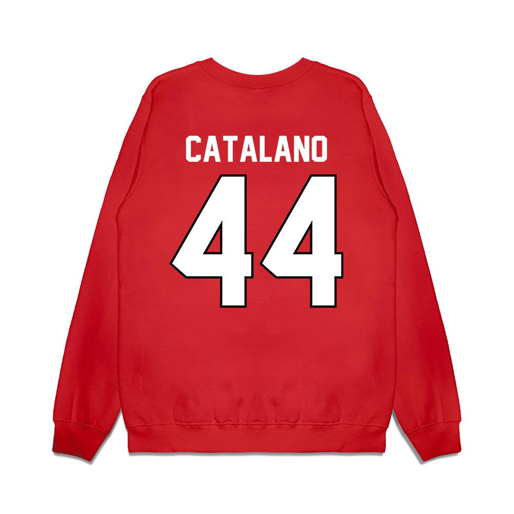 Wisconsin - NCAA Football : Cooper Catalano - Vintage Helmet Premium Crewneck Sweatshirt-1