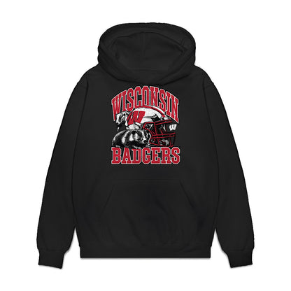 Wisconsin - NCAA Football : Matt Jung - Vintage Helmet Premium Hooded Sweatshirt-0