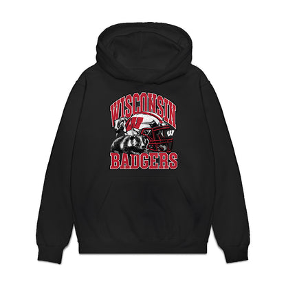 Wisconsin - NCAA Football : Danny ONeil - Vintage Helmet Premium Hooded Sweatshirt-0