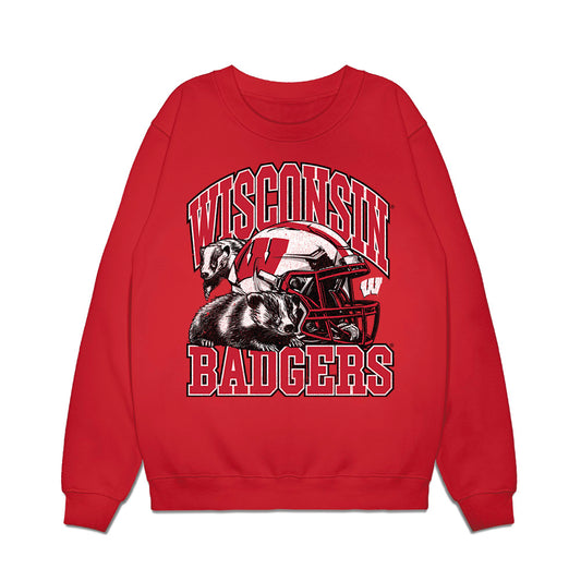 Wisconsin - NCAA Football : Aaron Witt - Vintage Helmet Premium Crewneck Sweatshirt-0