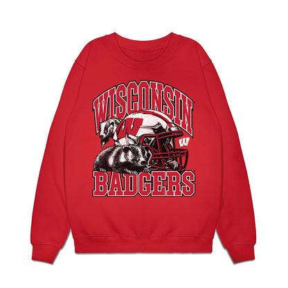 Wisconsin - NCAA Football : Logan Powell - Vintage Helmet Premium Crewneck Sweatshirt-0