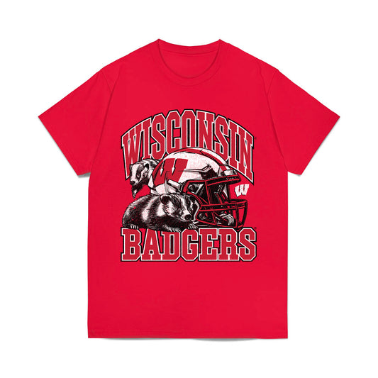Wisconsin - NCAA Football : Peyton Lange - Vintage Helmet Comfort Colors T-Shirt-0