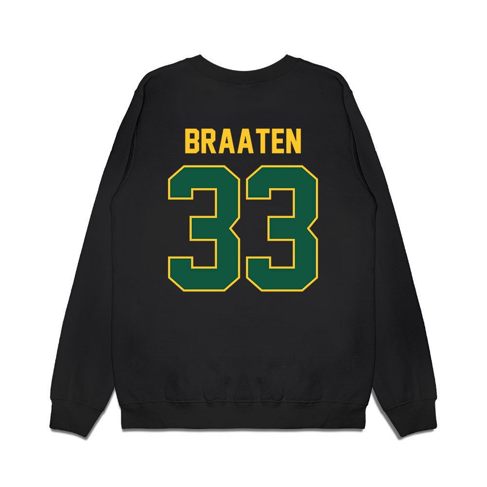 NDSU - NCAA Football : Walker Braaten - Vintage Helmet Premium Crewneck Sweatshirt-1