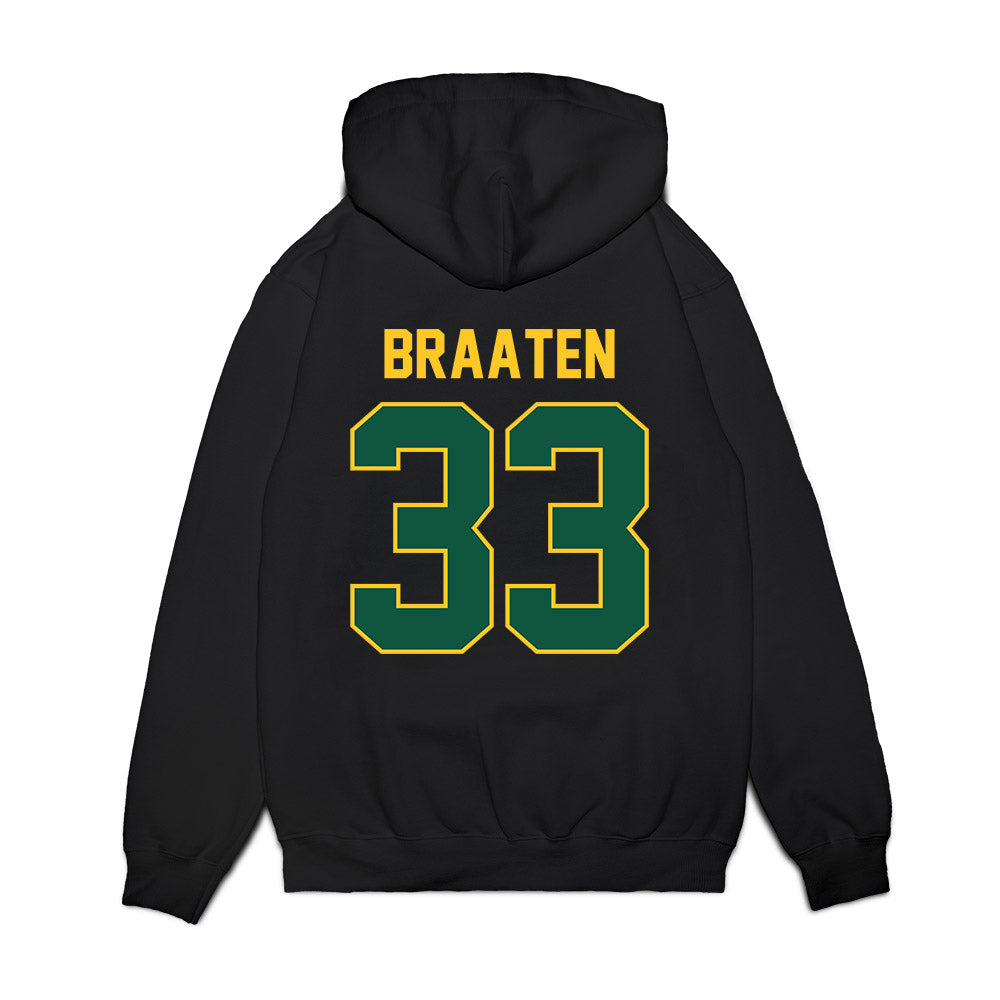 NDSU - NCAA Football : Walker Braaten - Vintage Helmet Premium Hooded Sweatshirt-1