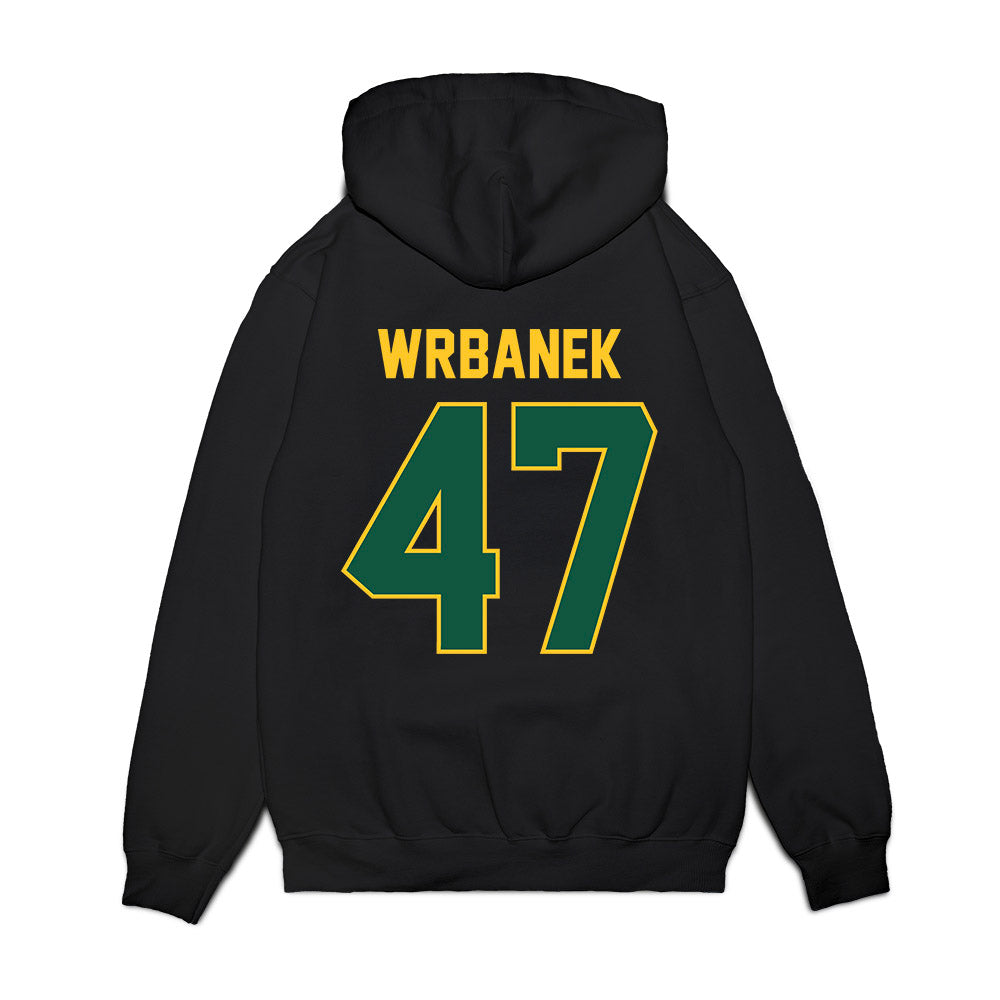 NDSU - NCAA Football : Jacob Wrbanek - Vintage Helmet Premium Hooded Sweatshirt-1