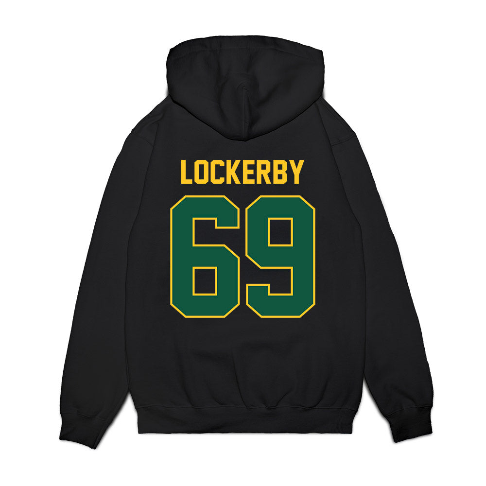 NDSU - NCAA Football : Devin Lockerby - Vintage Helmet Premium Hooded Sweatshirt-1