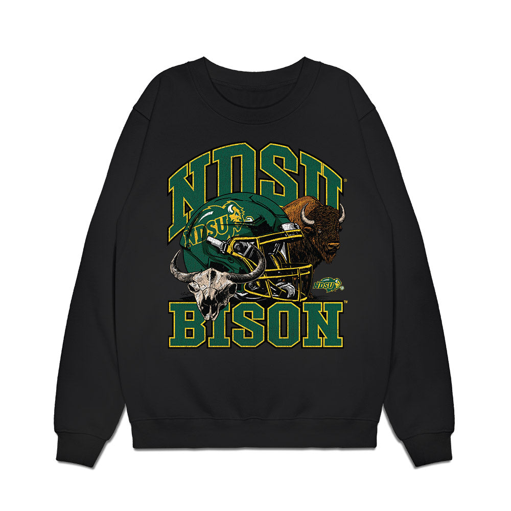 NDSU - NCAA Football : Blake Schiltz - Vintage Helmet Premium Crewneck Sweatshirt-0