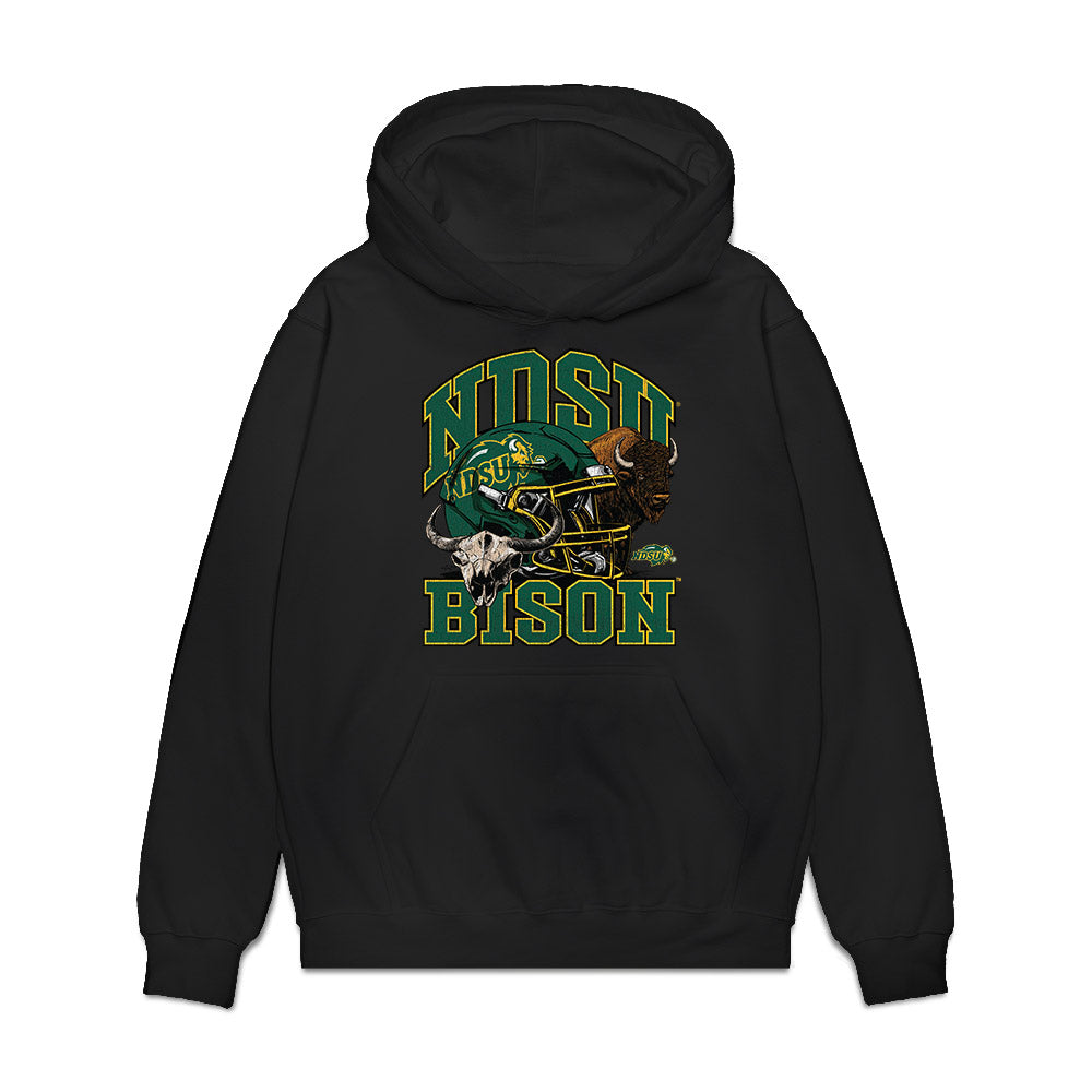 NDSU - NCAA Football : Gabriel Cunningham - Vintage Helmet Premium Hooded Sweatshirt-0