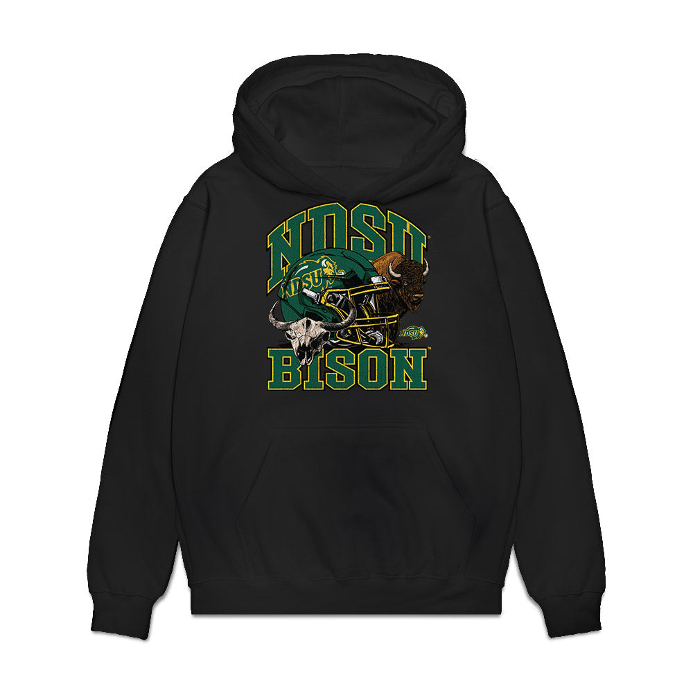 NDSU - NCAA Football : Alex Warden - Vintage Helmet Premium Hooded Sweatshirt-0