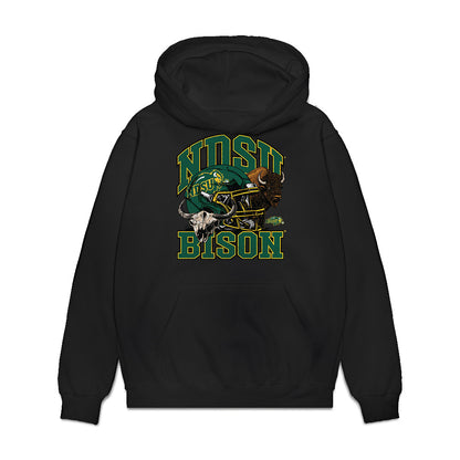 NDSU - NCAA Football : Hudson Artz - Vintage Helmet Premium Hooded Sweatshirt-0