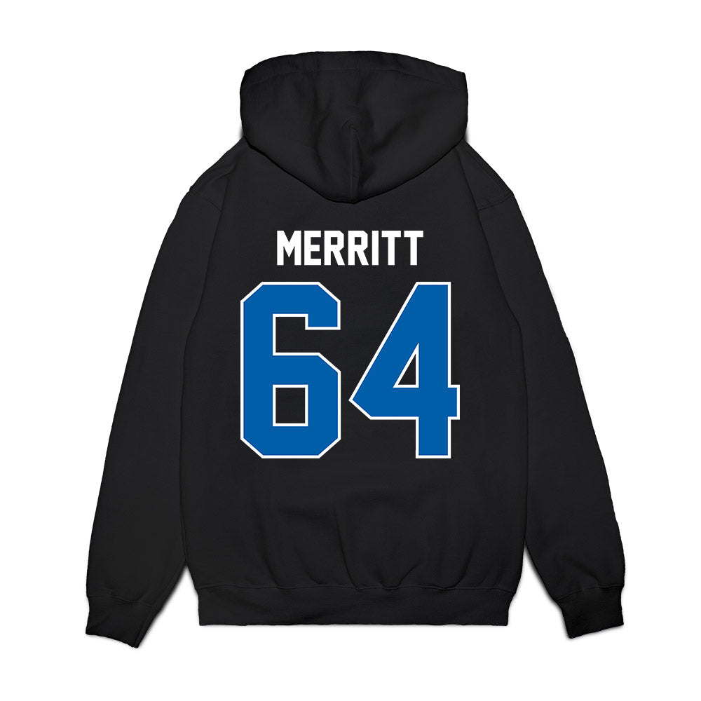 Buffalo - NCAA Football : Jake Merritt - Vintage Helmet Premium Hooded Sweatshirt-1