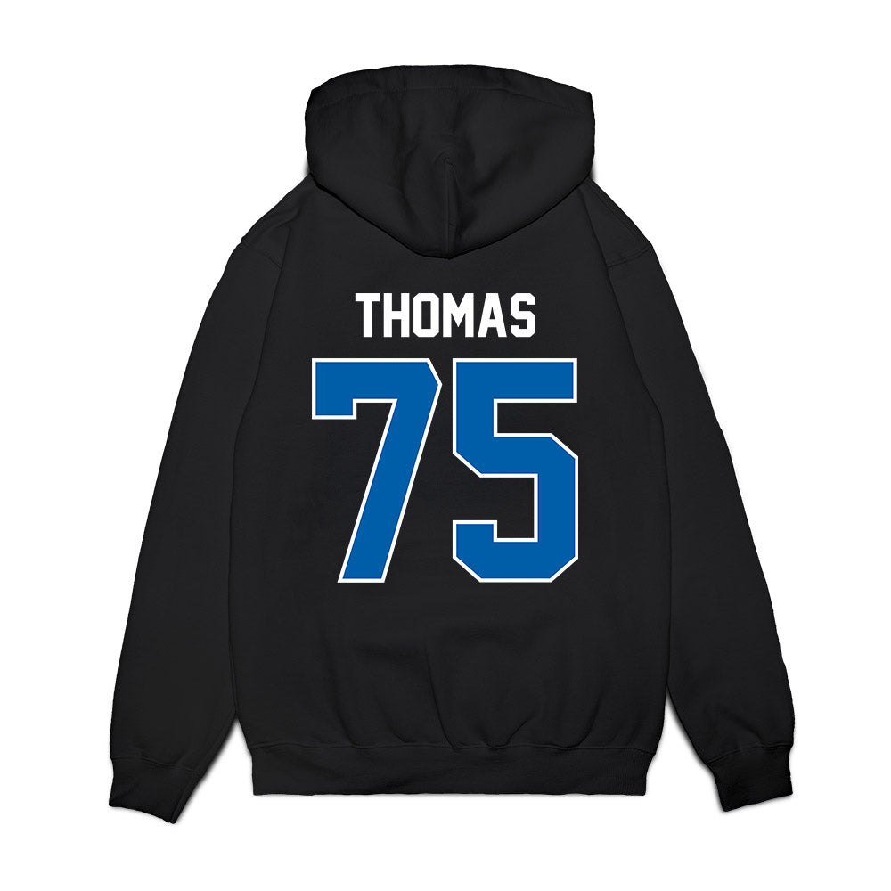 Buffalo - NCAA Football : Ahmaan Thomas - Vintage Helmet Premium Hooded Sweatshirt-1