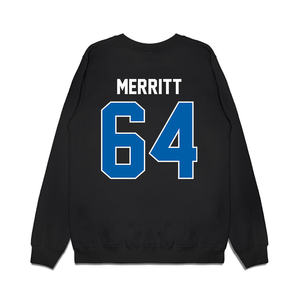 Buffalo - NCAA Football : Jake Merritt - Vintage Helmet Premium Crewneck Sweatshirt-1