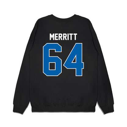 Buffalo - NCAA Football : Jake Merritt - Vintage Helmet Premium Crewneck Sweatshirt-1