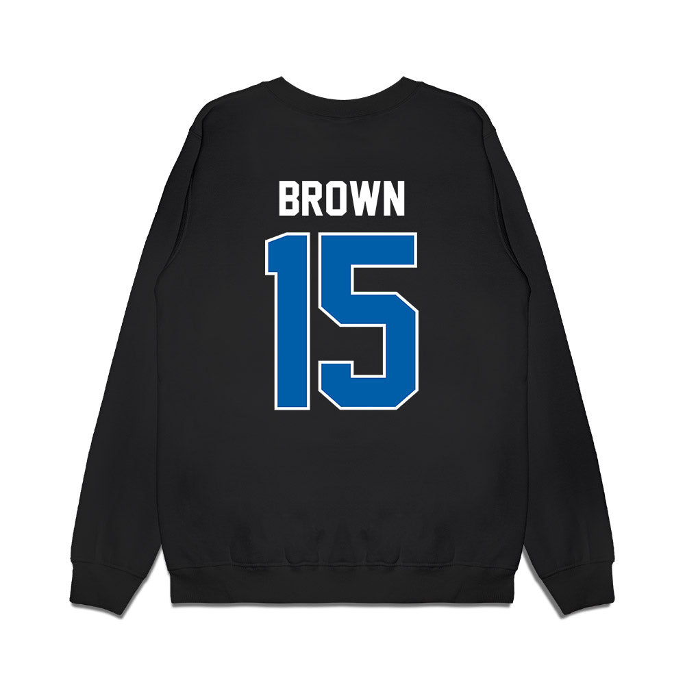 Buffalo - NCAA Football : SaVeon Brown - Vintage Helmet Premium Crewneck Sweatshirt-1