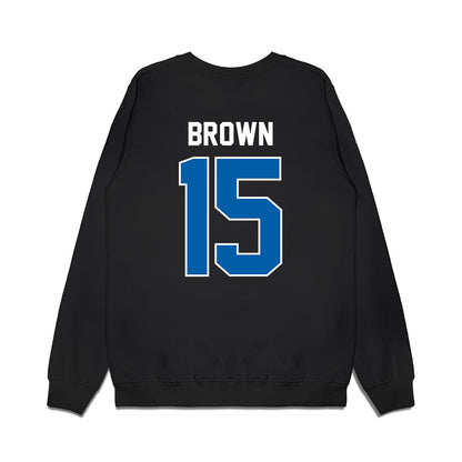 Buffalo - NCAA Football : SaVeon Brown - Vintage Helmet Premium Crewneck Sweatshirt-1