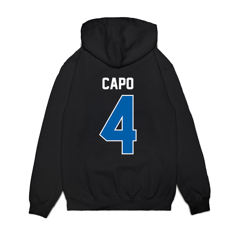Buffalo - NCAA Football : Jonathan Capo - Vintage Helmet Premium Hooded Sweatshirt-1