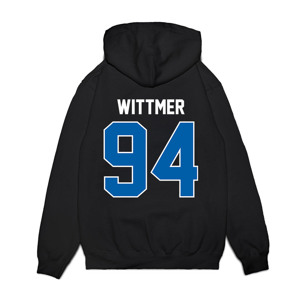 Buffalo - NCAA Football : Noah Wittmer - Vintage Helmet Premium Hooded Sweatshirt-1