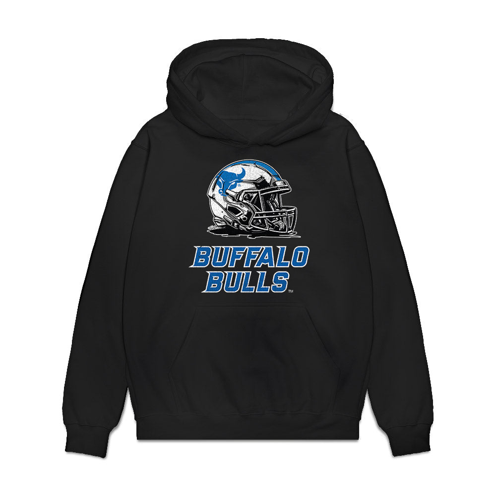 Buffalo - NCAA Football : Mitchell Gonser - Vintage Helmet Premium Hooded Sweatshirt-0