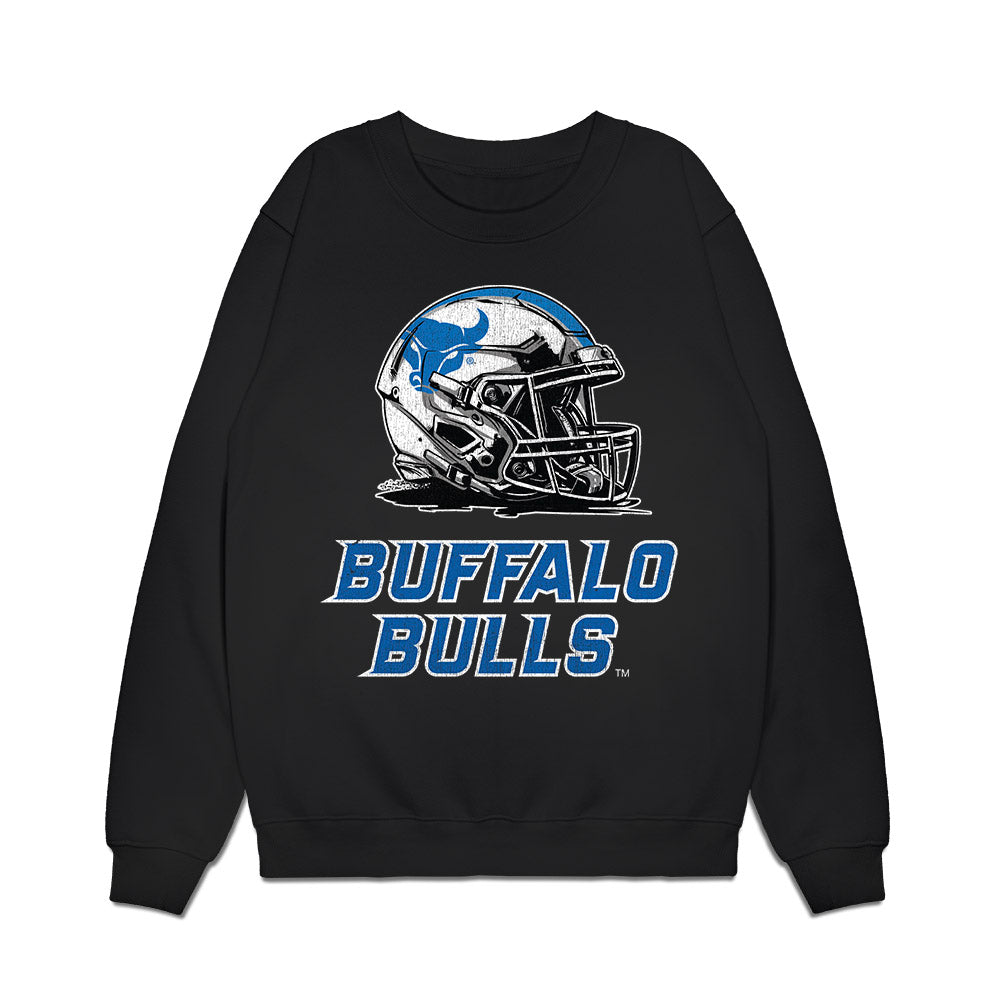 Buffalo - NCAA Football : Terrance Shelton Jr - Vintage Helmet Premium Crewneck Sweatshirt-0