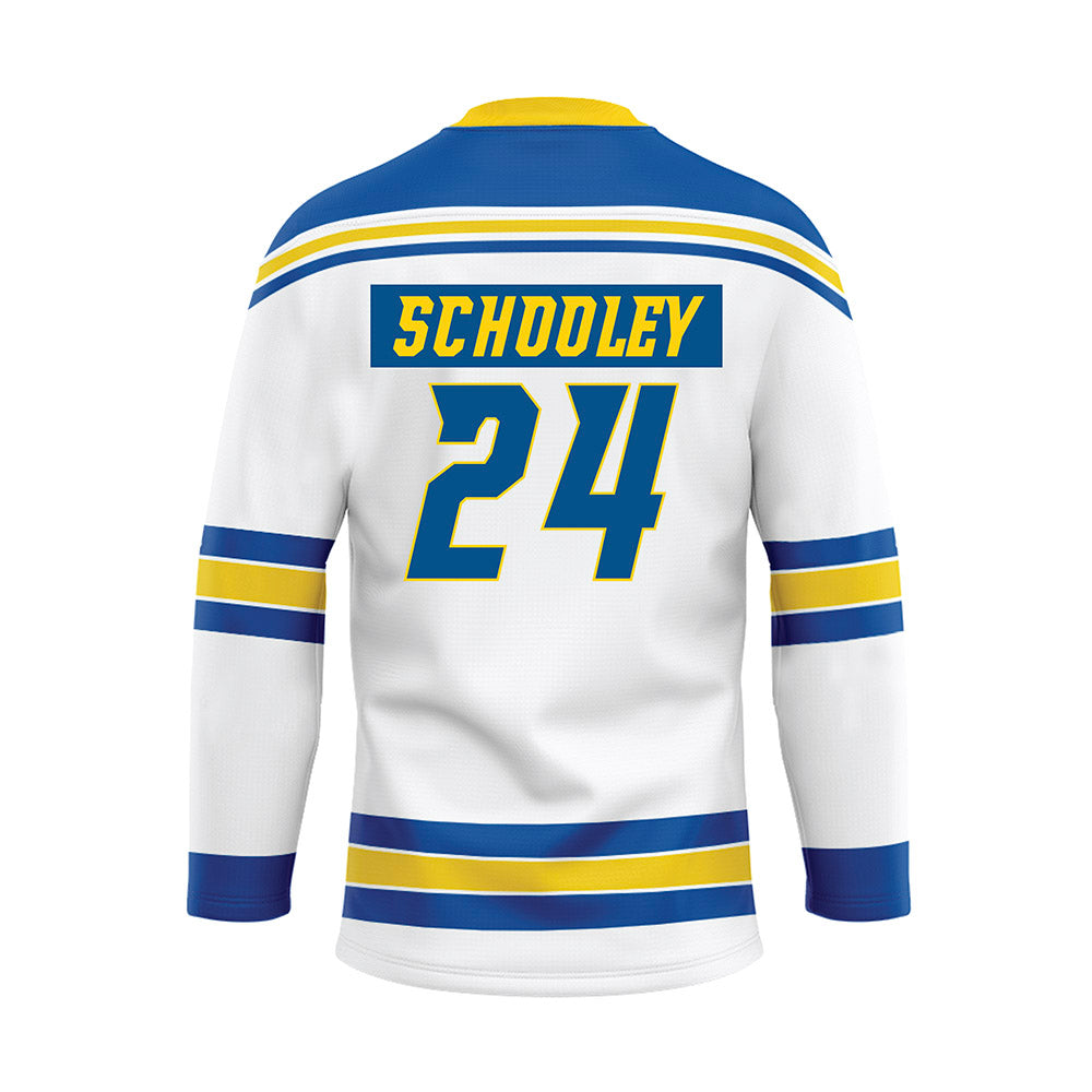Delaware - NCAA Ice Hockey : Taylor Schooley - White Hockey Jersey-1