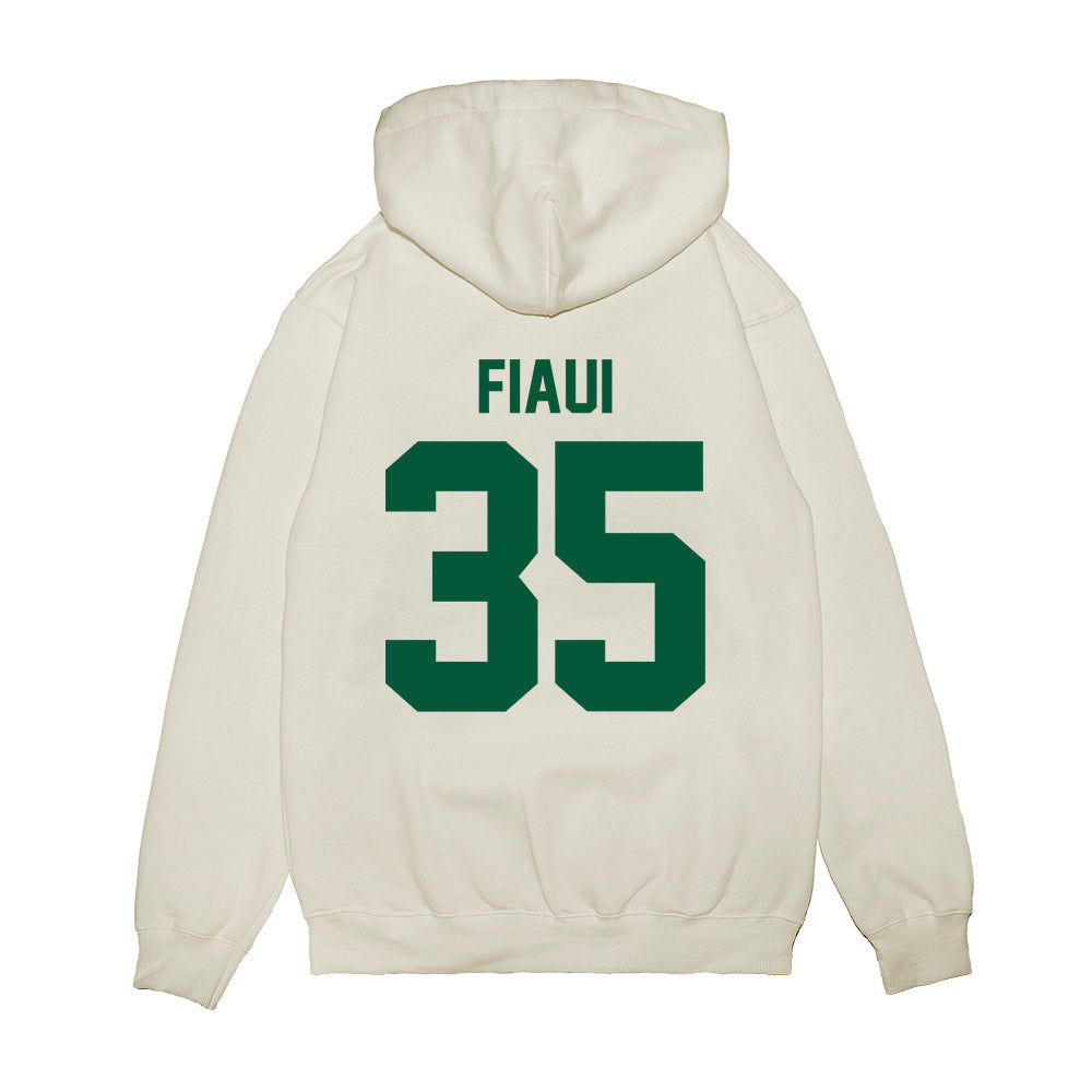 Hawaii - NCAA Football : Junior Fiaui - Vintage Helmet Premium Hooded Sweatshirt-1