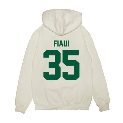 Hawaii - NCAA Football : Junior Fiaui - Vintage Helmet Premium Hooded Sweatshirt-1