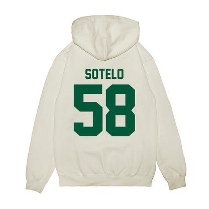 Hawaii - NCAA Football : Zhen-keith Sotelo - Vintage Helmet Premium Hooded Sweatshirt-1