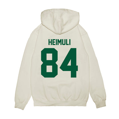 Hawaii - NCAA Football : Jarvis Heimuli - Vintage Helmet Premium Hooded Sweatshirt-1