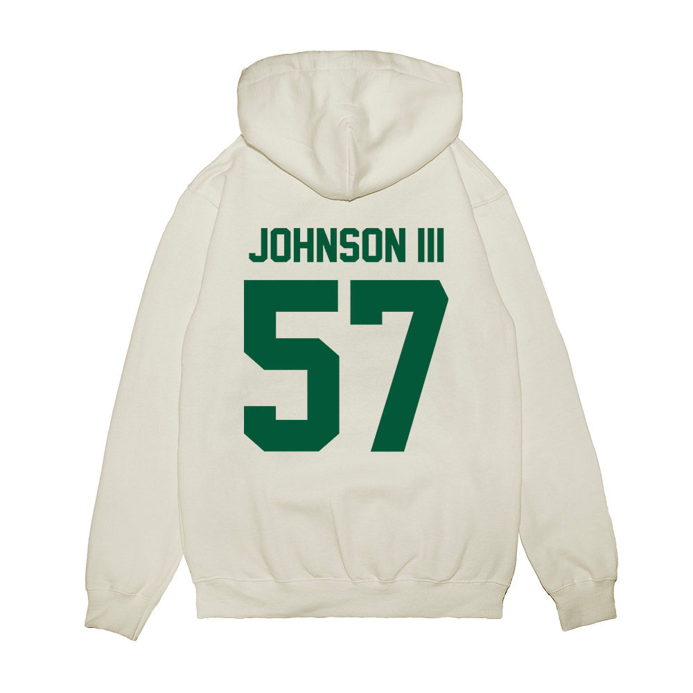 Hawaii - NCAA Football : Jackie Johnson III - Vintage Helmet Premium Hooded Sweatshirt-1