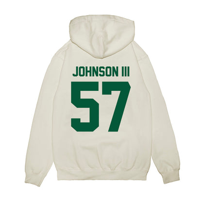 Hawaii - NCAA Football : Jackie Johnson III - Vintage Helmet Premium Hooded Sweatshirt-1