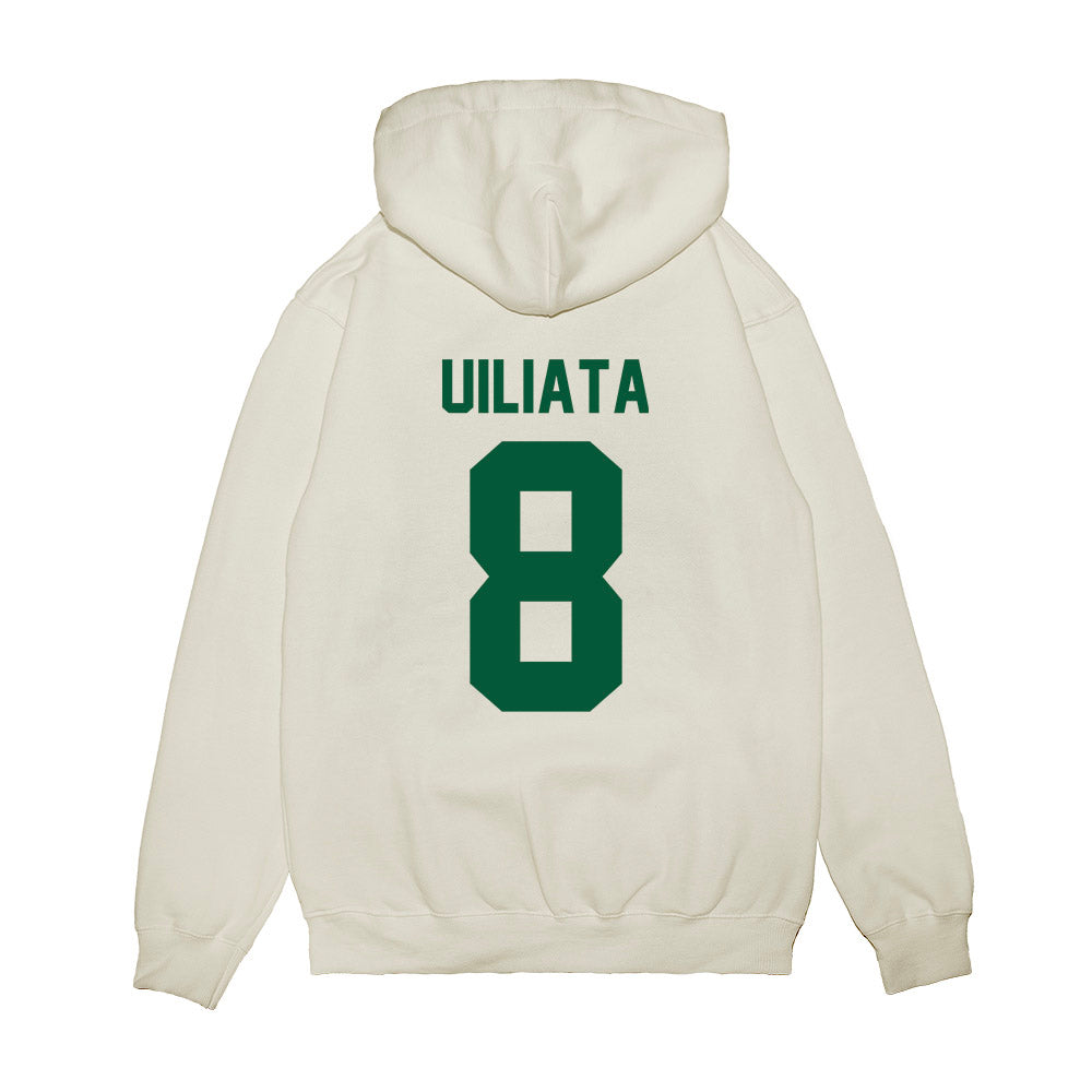 Hawaii - NCAA Football : Liatama Uiliata - Vintage Helmet Premium Hooded Sweatshirt-1
